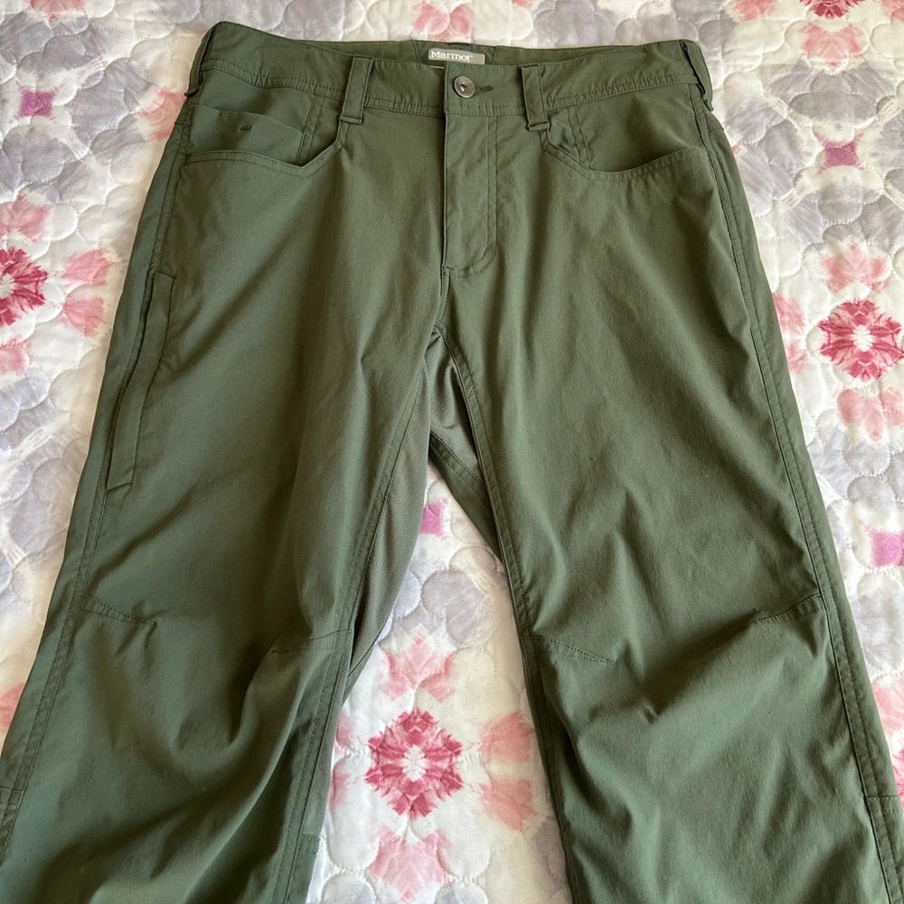 Marmot Verde Pants Olive Green Nylon Hiking Climbing Outdoor Size 28 Gorpcore
